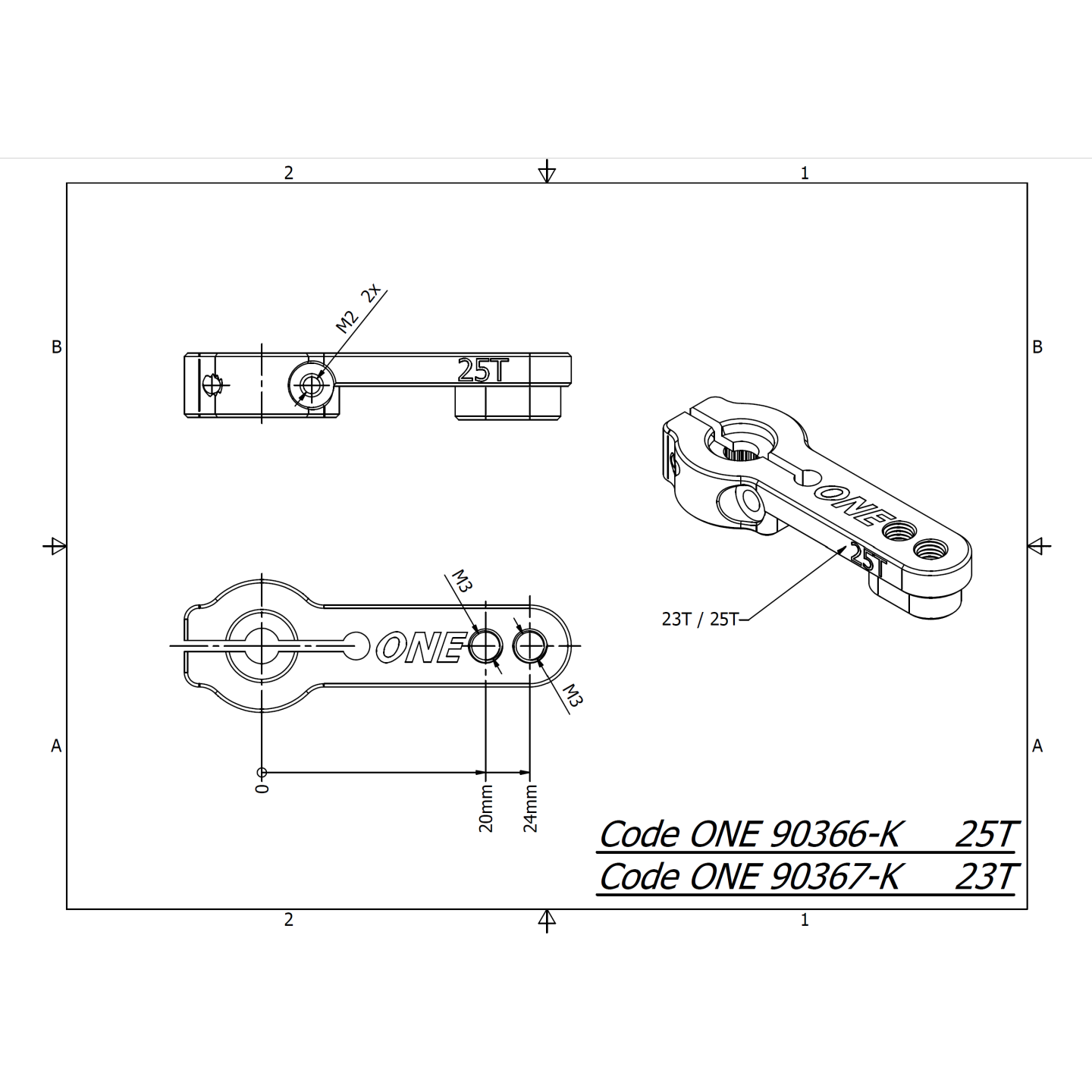 SQUADRETTA FRENO ONE 25T