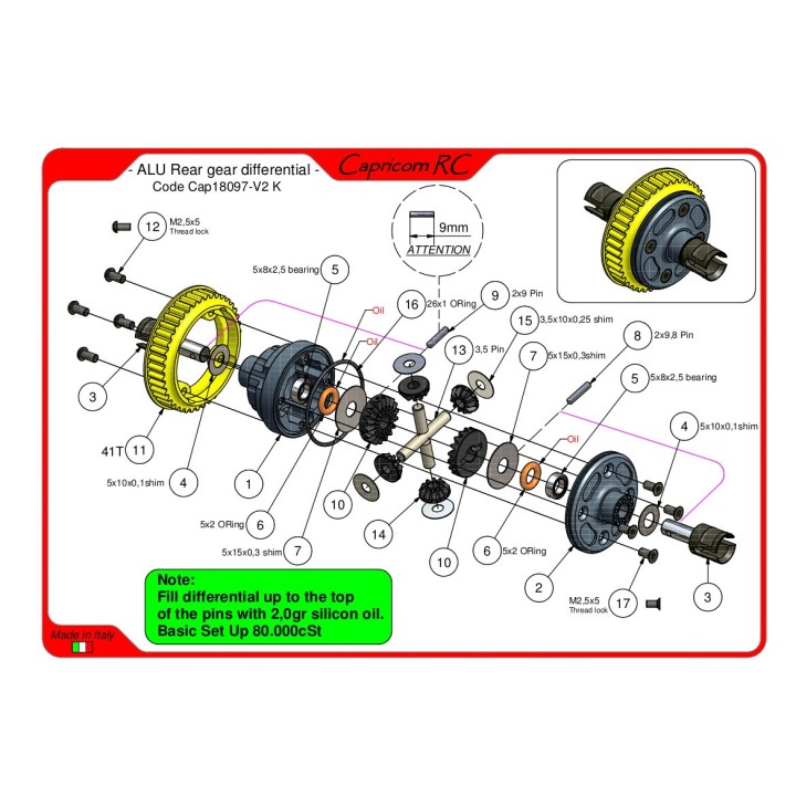 ALU Rear gear differential