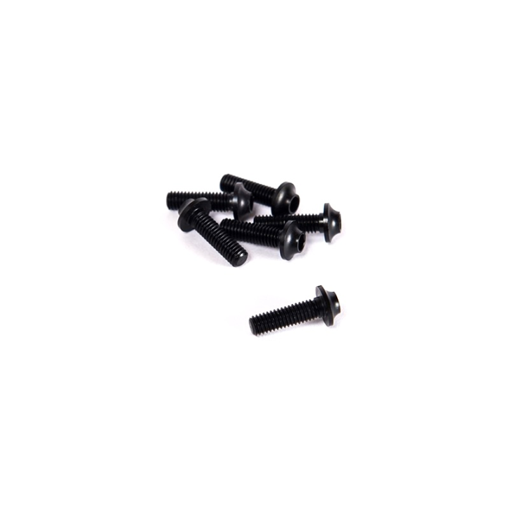 SCREW M3x12 SPECIAL BOTTOM HEAD 7075 - 6pcs - BLACK