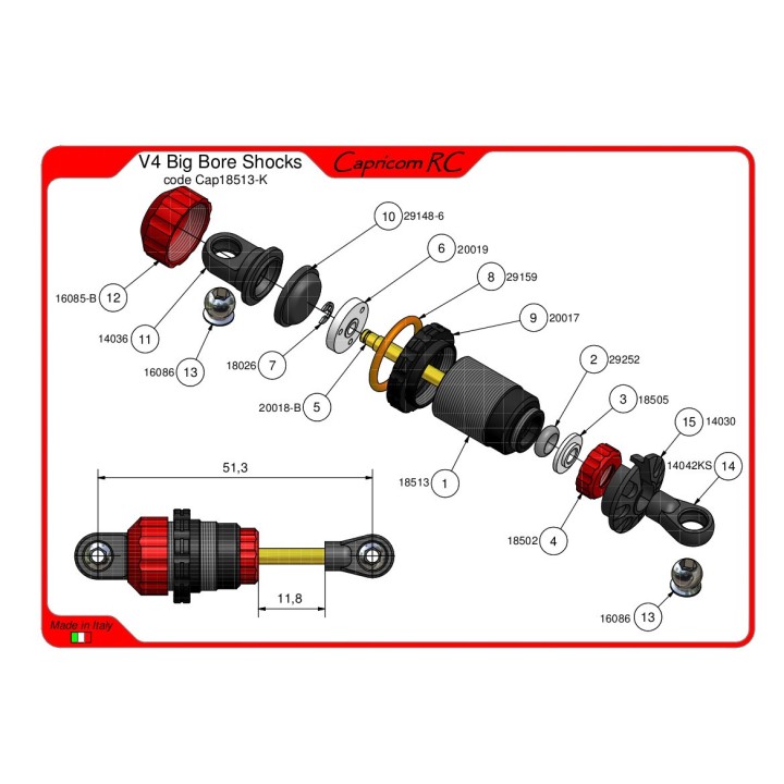 Big Bore dumper set Te03 (2pcs)